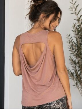 DYI Define Your Inspiration Open Back Draped Tank Top – Mauve, Women’s M
